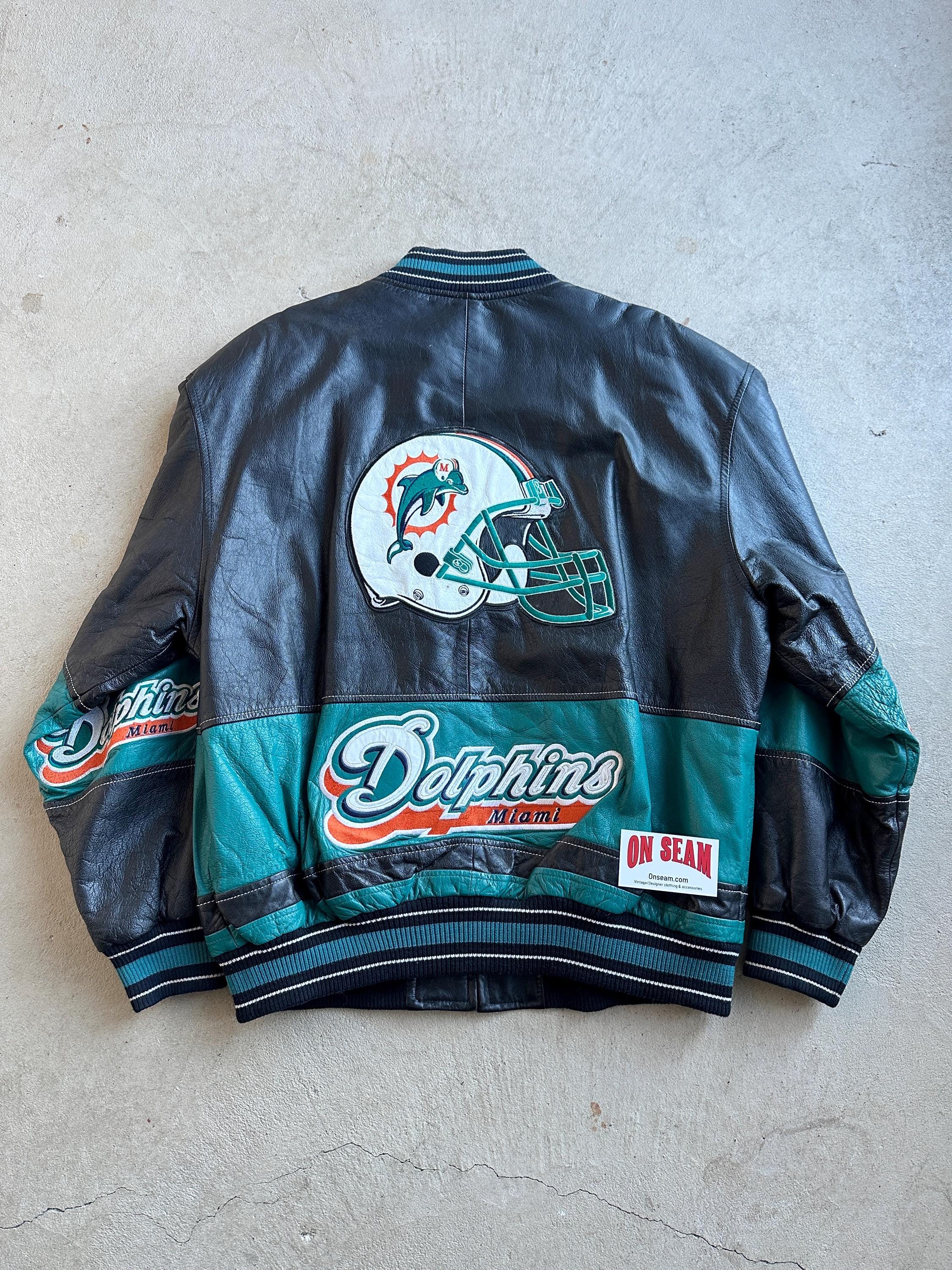 Vintage Miami Dolphins Jacket Leather - Etsy