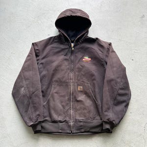 Vintage Carhartt Brown Hooded Jacket - XL - Etsy