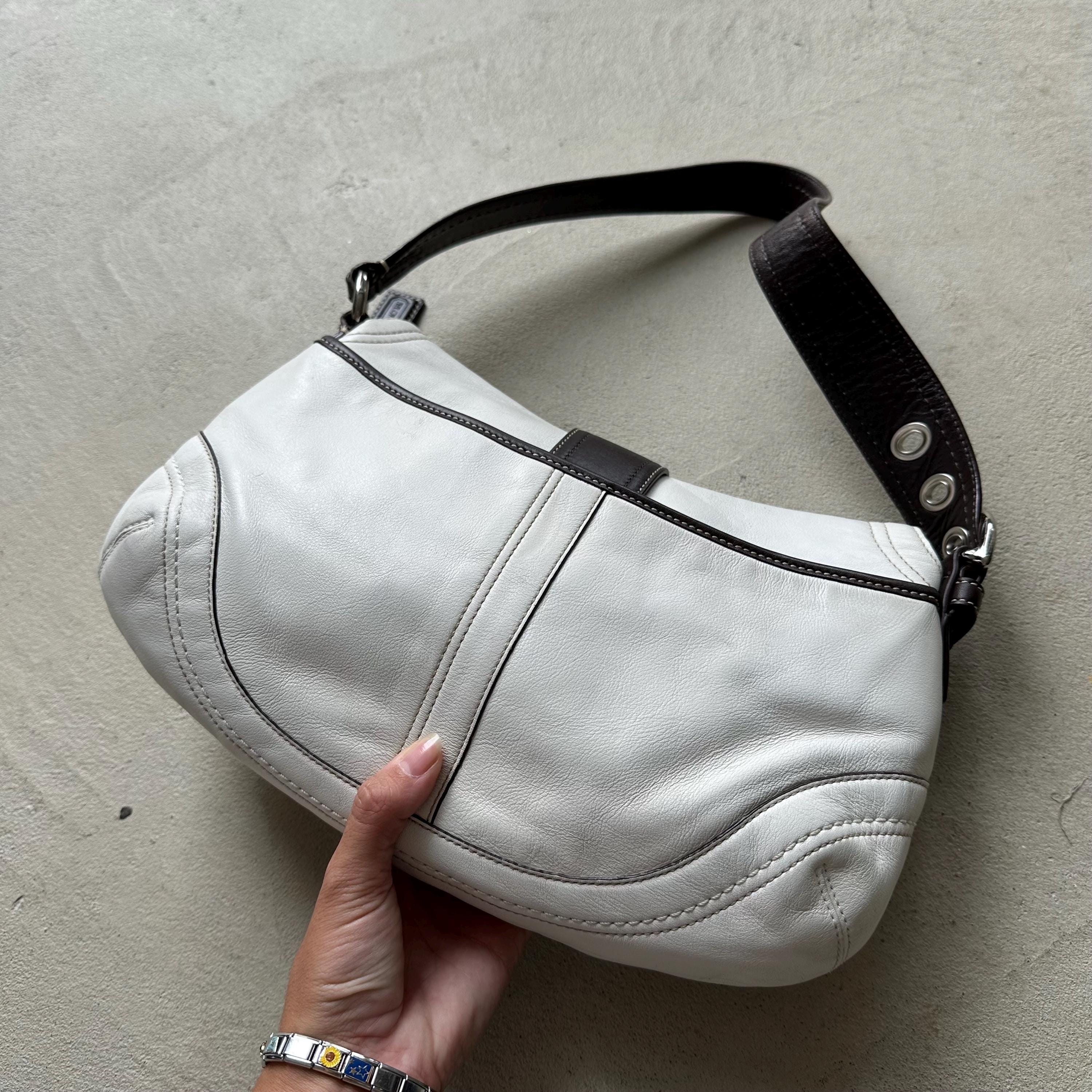 バッグ coach leather soho hand bag y2k white Vintage Y2K Coach White Leather Soho Shoulder Bag - Etsy Canada