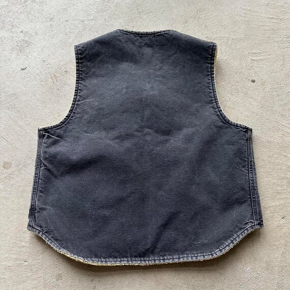 Vintage Carhartt Washed Black Sherpa Vest - image 3