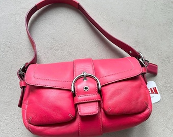 Vintage Y2K Coach Small C Signature Red Drawstring Bag With