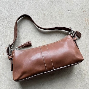 Vintage Y2K Coach Brown Leather Shoulder Bag