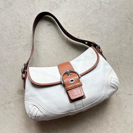 Vintage Y2K Coach White Leather Soho Shoulder Bag - image 1