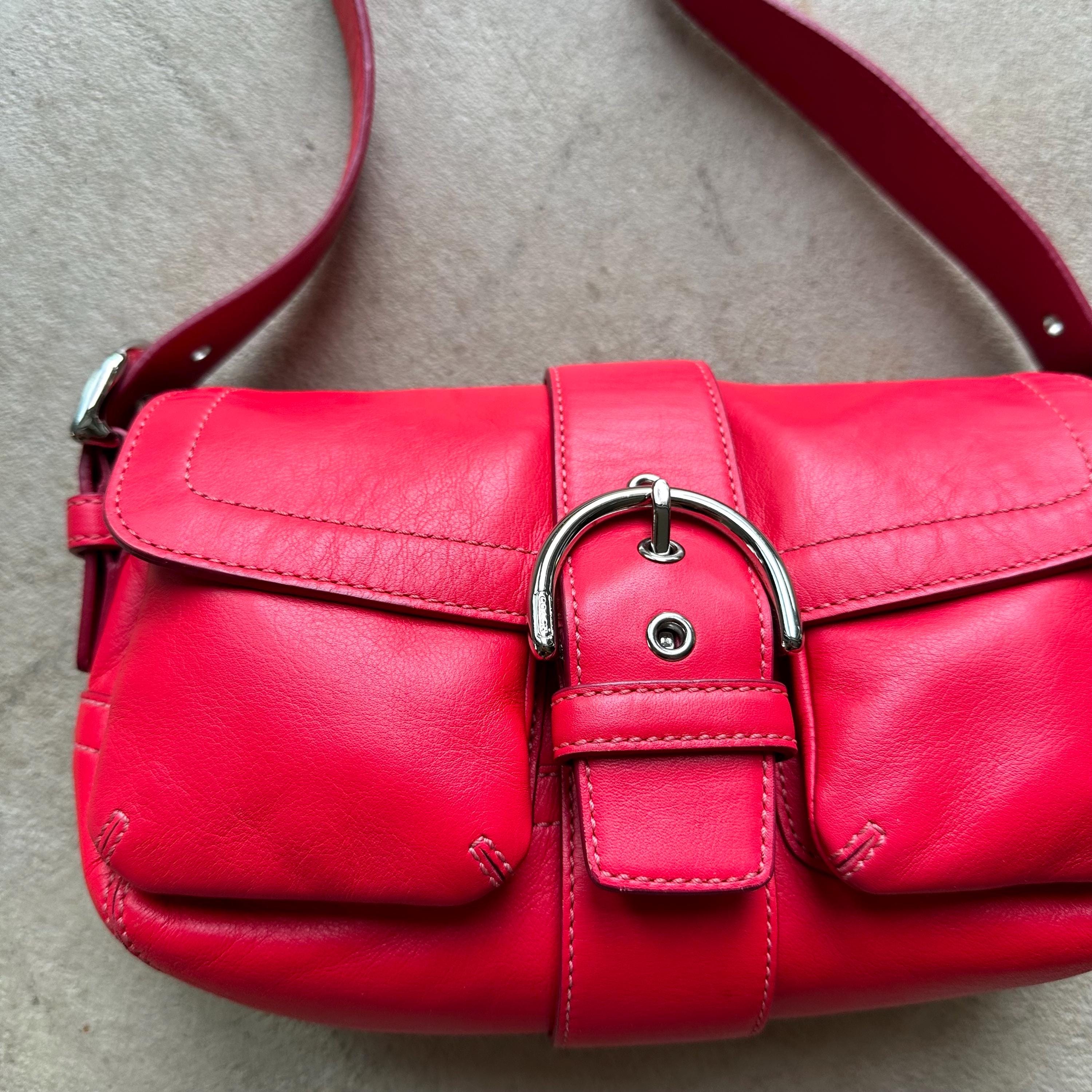 バッグ Coach Y2K Red Jacquard Soho Shoulder Bag Coach Y2K Red/White Jacquard Soho Handbag Shoulder Bag mini