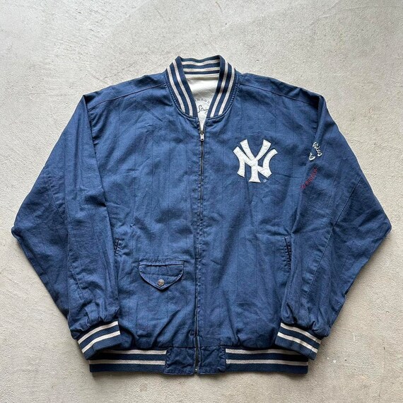 Vintage New York Yankees Blue Reversible Mirage J… - image 2