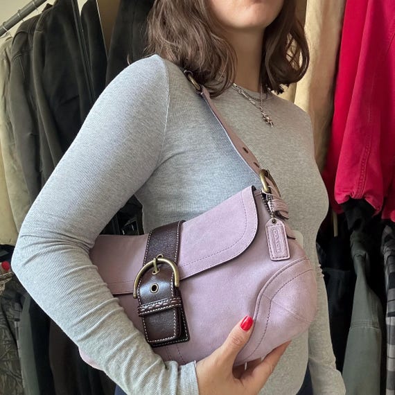 Vintage Coach Pink Suede Soho Shoulder Bag - Etsy