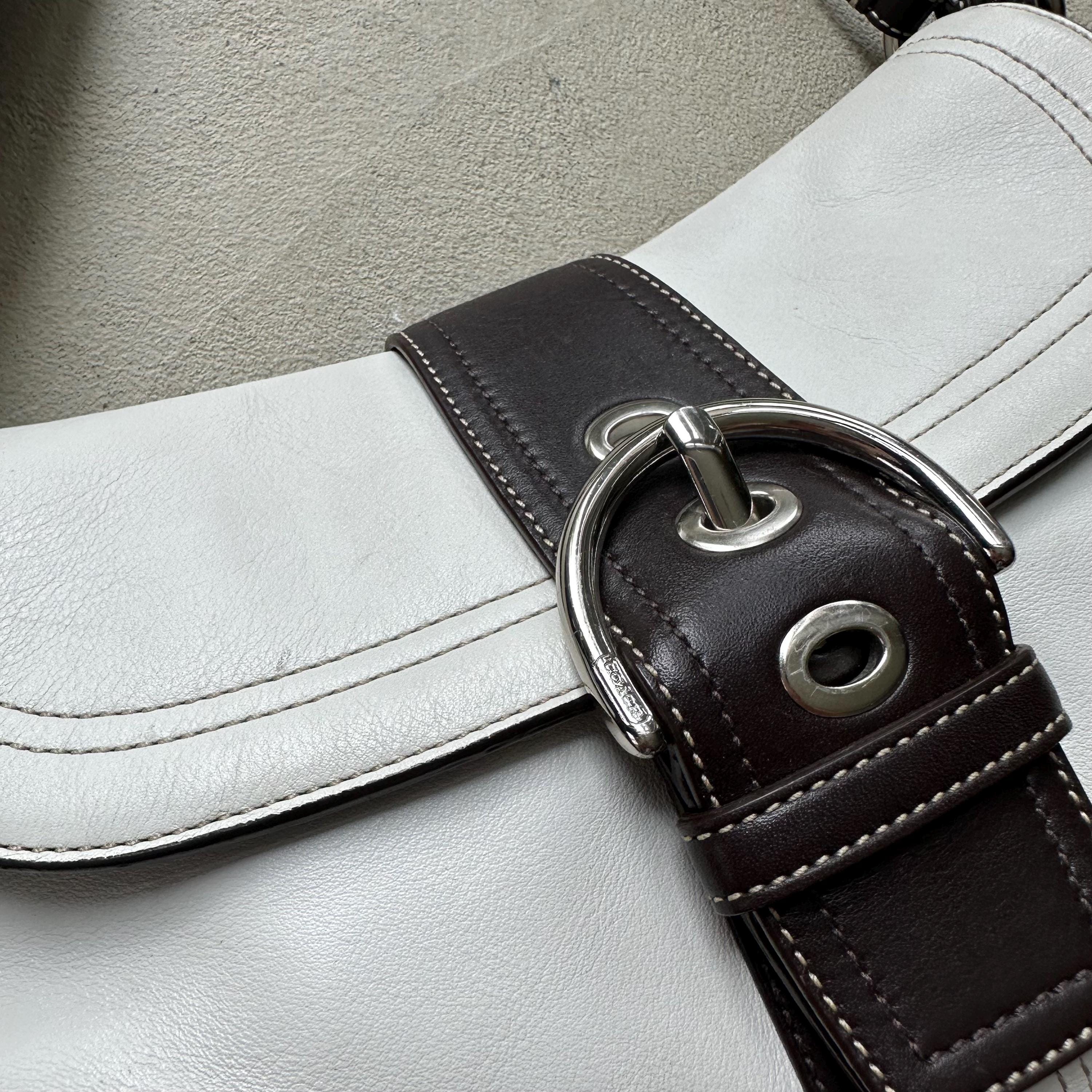 Vintage Y2K Coach White Leather Soho Shoulder Bag - Etsy
