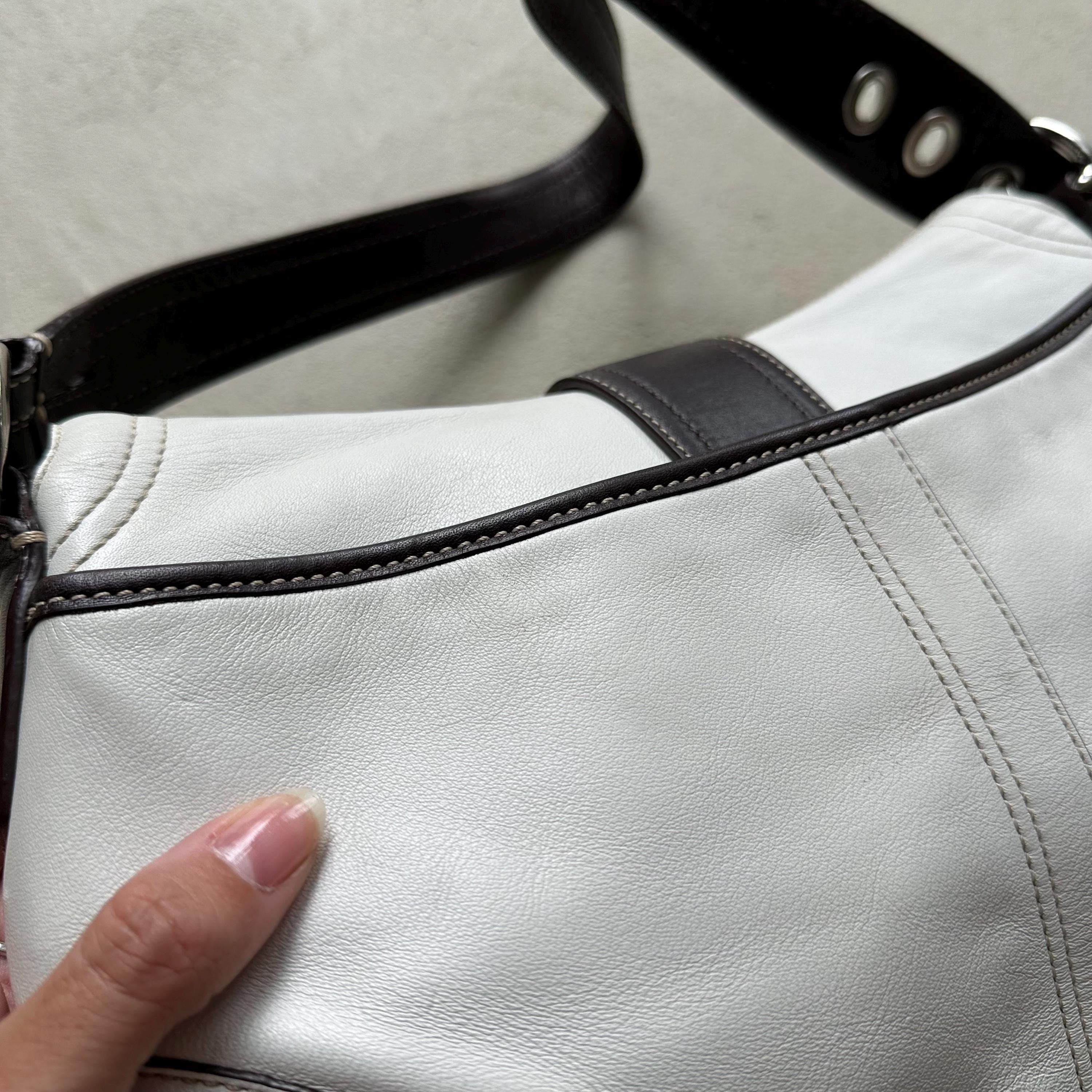 バッグ COACH soho leather shoulder bag y2k 9662 Vintage Y2K Coach White Leather Soho Shoulder Bag - Etsy Canada
