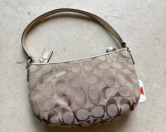 Vintage Y2K Coach Brown Patterned Mini Shoulder Bag
