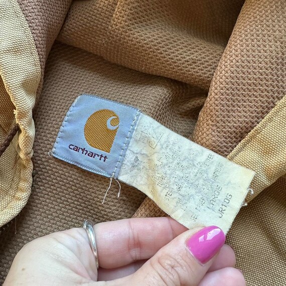 Vintage Carhartt Faded Tan Hooded Jacket - image 7