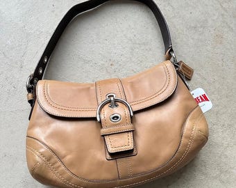 COACH Vintage Large Soho Buckle Shoulder Bag in off White