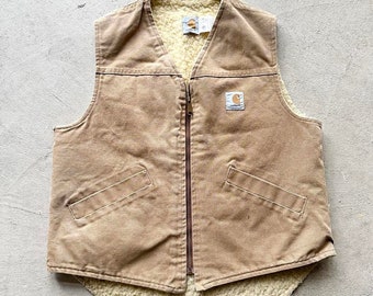 Vintage Carhartt Hellbraune Sherpa Weste