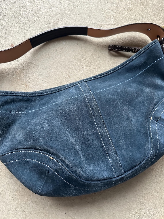 Vintage Coach Blue Suede Croissant Shoulder Bag - Etsy