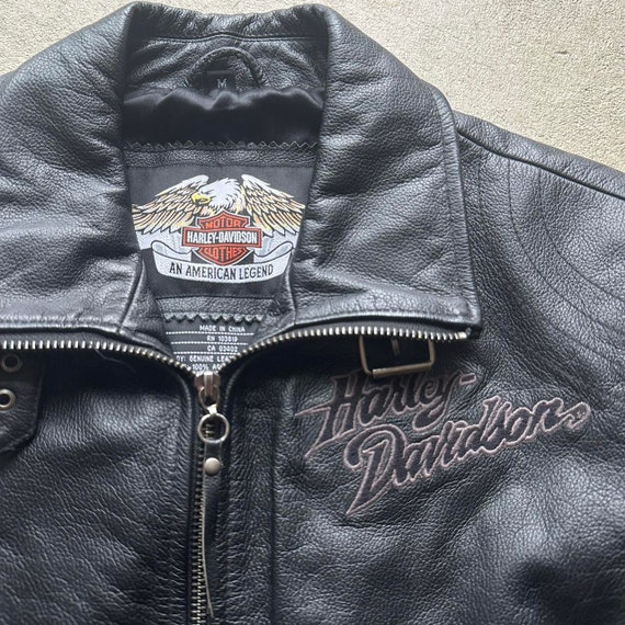 Vintage Harley Davidson Black Leather Motorcycle … - image 8
