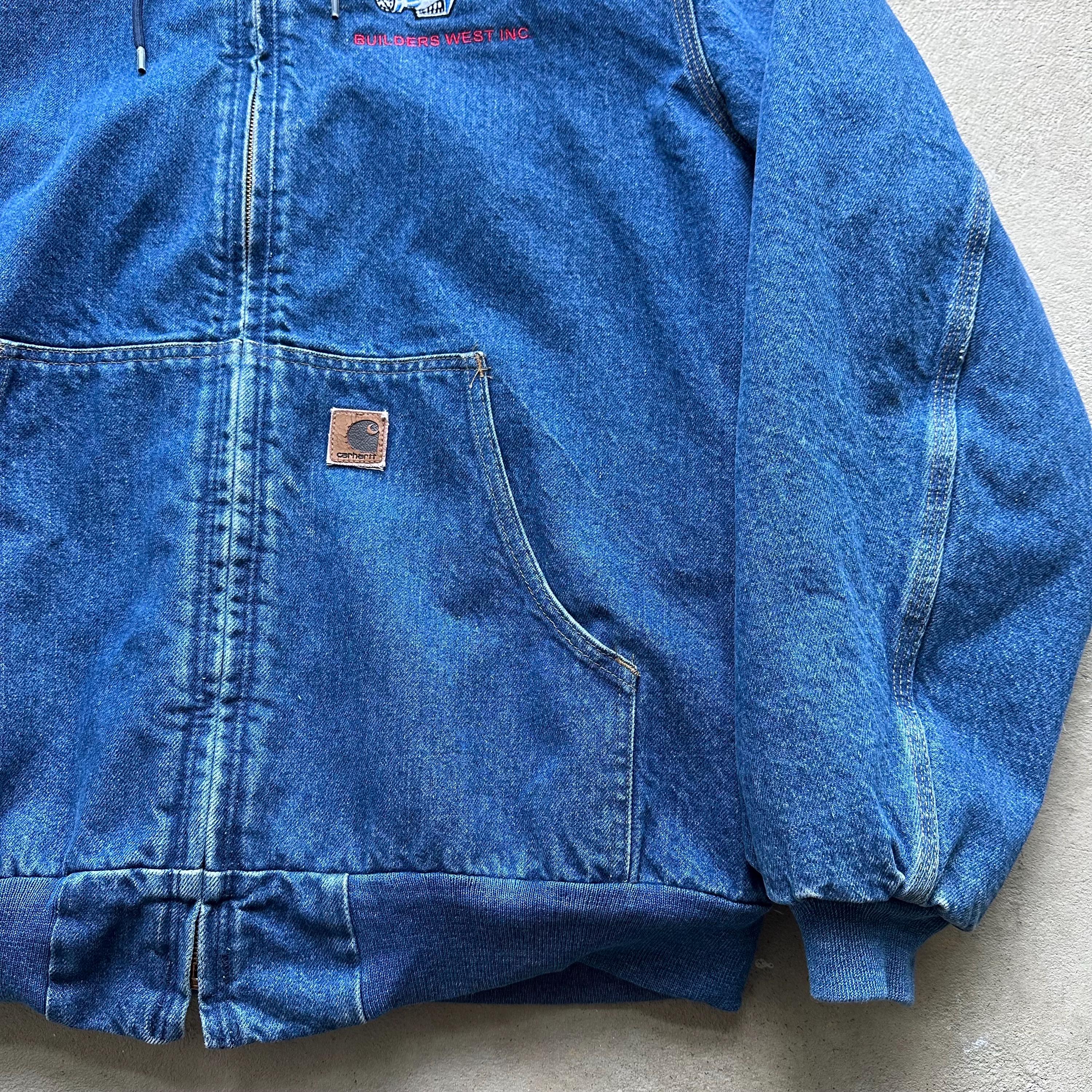 Vintage Carhartt Denim Hooded Jacket - Etsy
