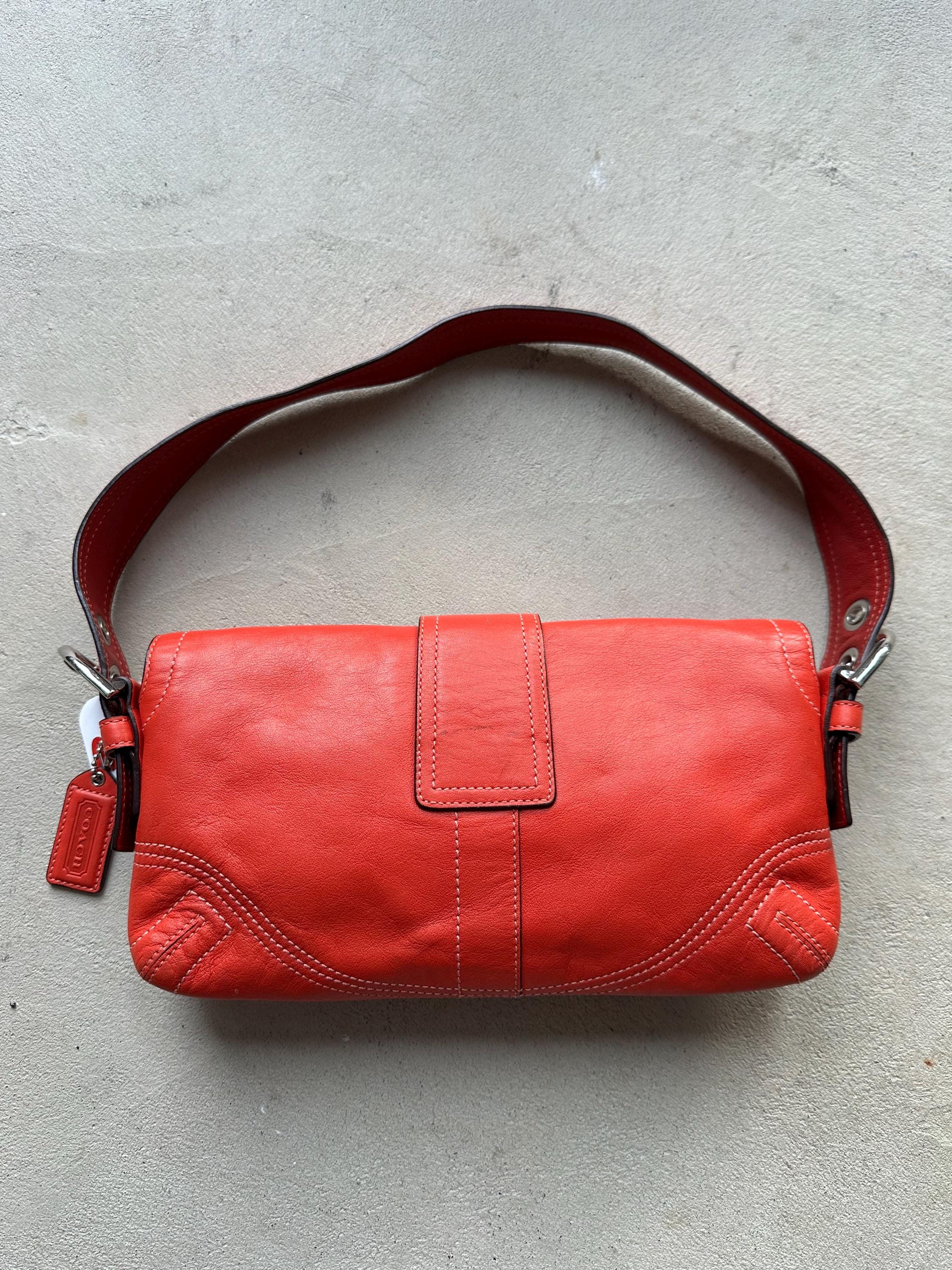 Vintage Coach Red Square Soho Shoulder Bag - Etsy