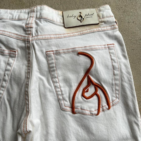 Vintage Y2K Baby Phat White Denim Shorts - image 4