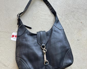 Vintage Coach Black Leather Shoulder bag