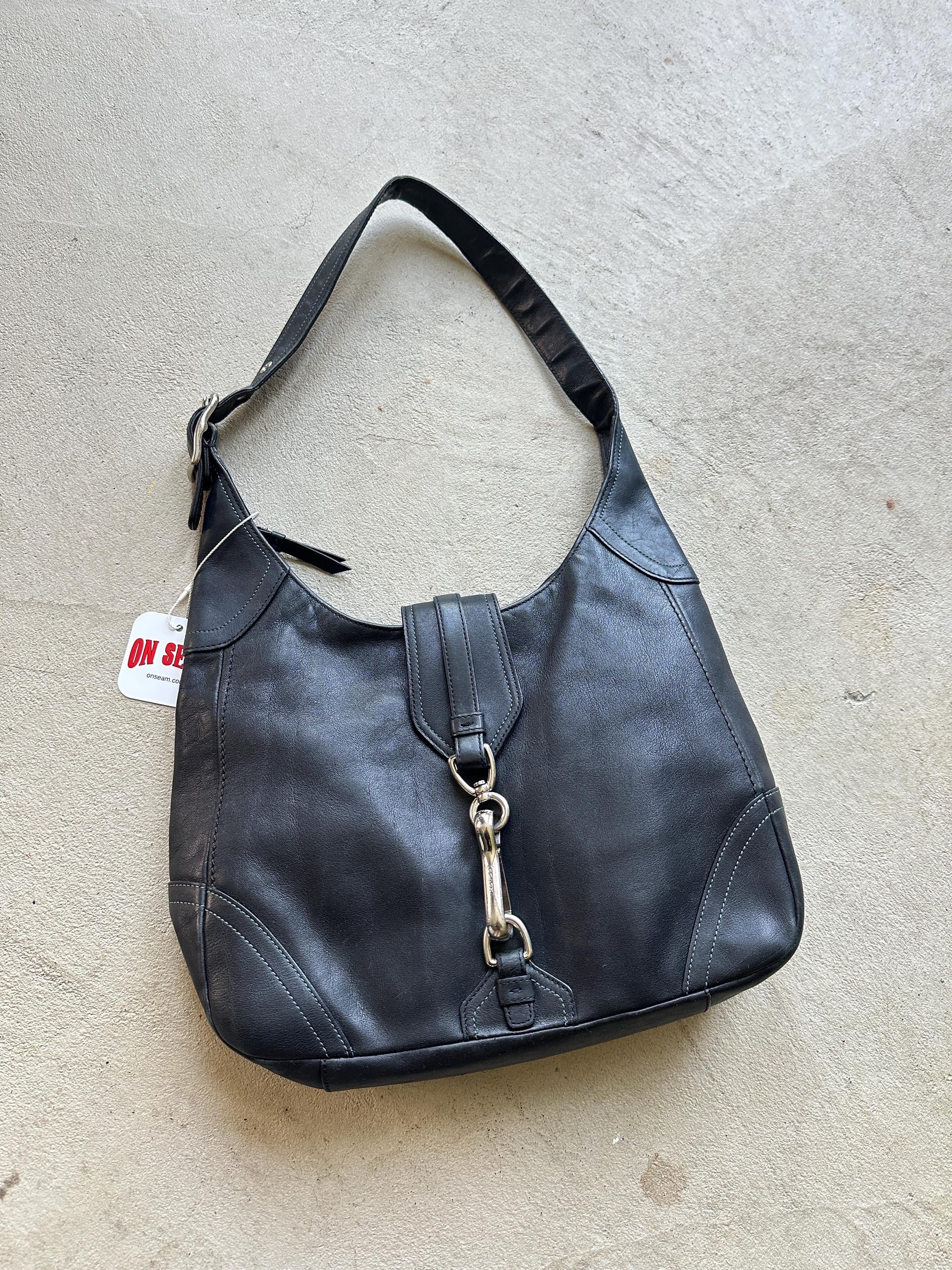 Vintage Coach Black Leather Shoulder Bag - Etsy