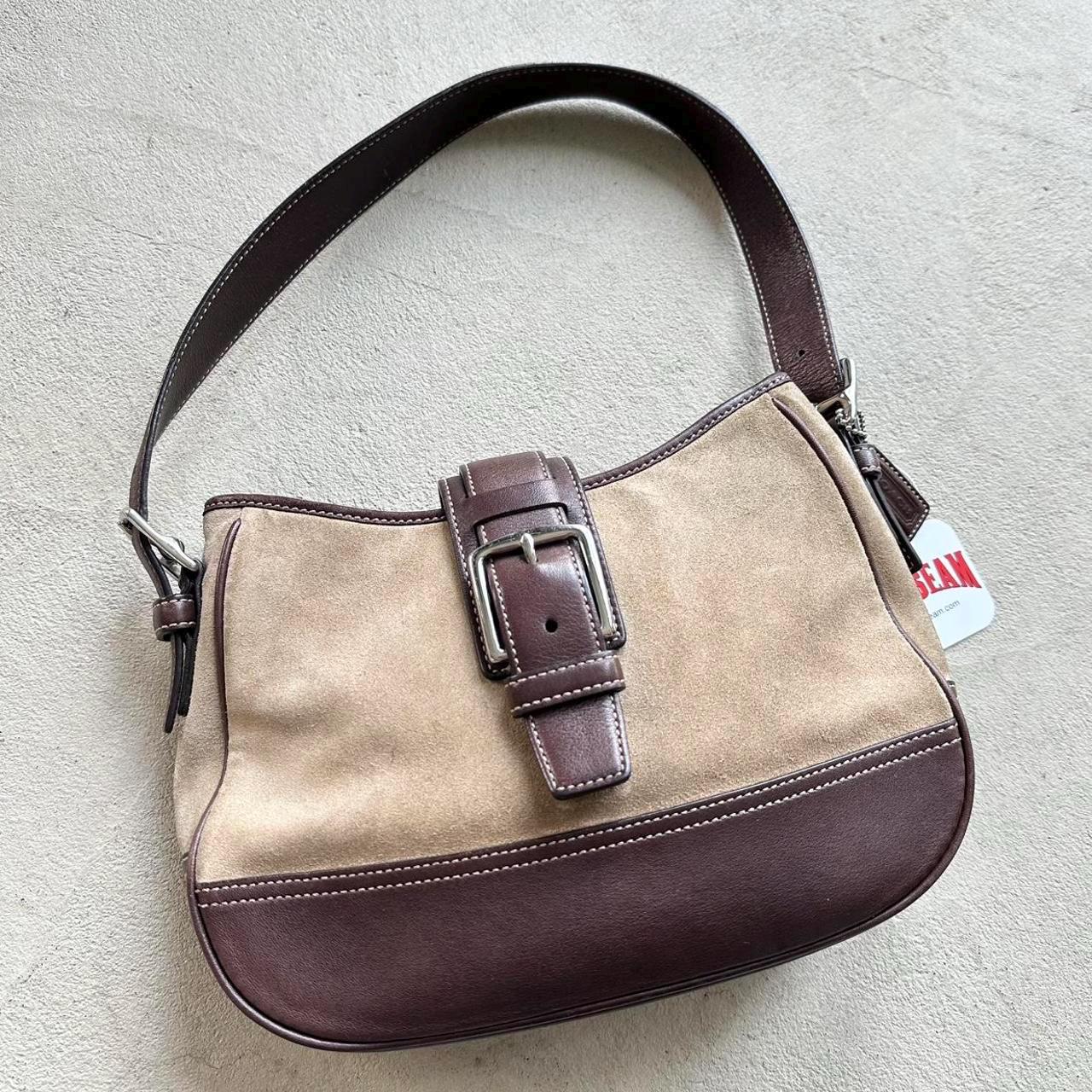 vintage coach old mini Boston Suede 茶 vintage coach old mini Boston Suede Suede Coach Bag - Etsy