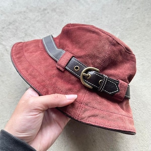 Vintage Y2K Coach Burgundy Suede Bucket Hat - Etsy display picture 1