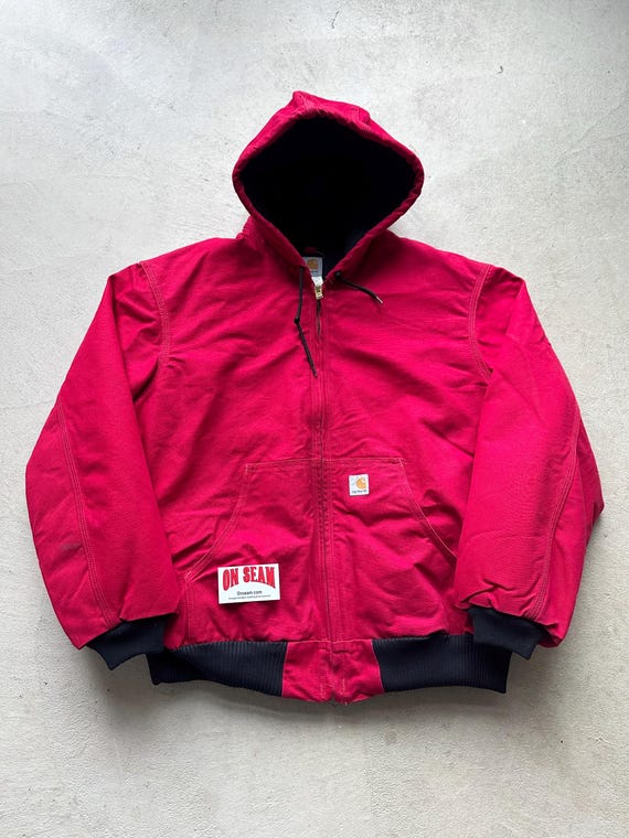 Carhartt 赤 フード付きジャケット ヴィンテージ カーハート レッド フード付き ジャケット 90 年代