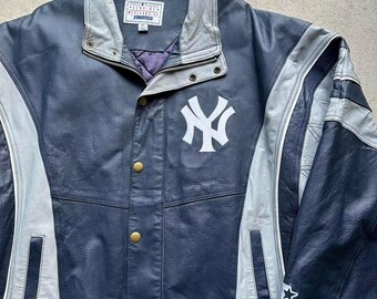 Vintage New York Yankees Starter Leather Jacket - Etsy