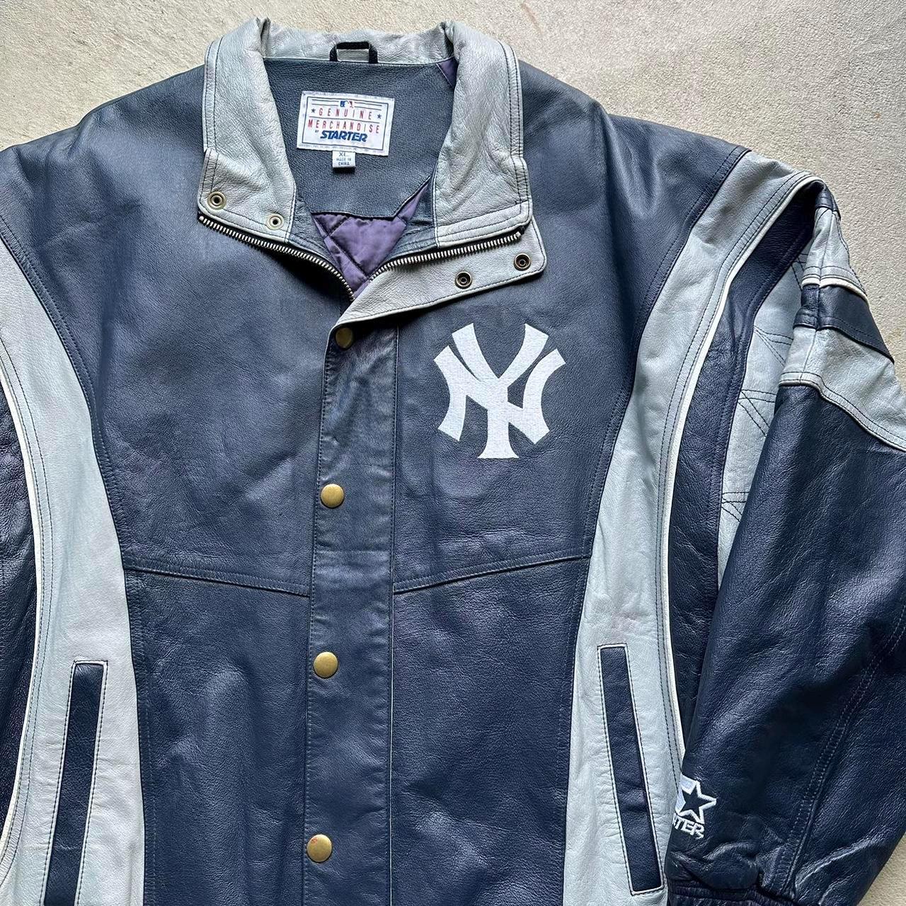 Vintage New York Yankees Starter Leather Jacket - Etsy