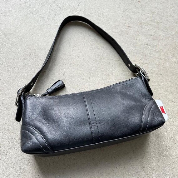 バッグ COACH Y2K Black Leather Baguette Bag Vintage Y2K Coach Black Leather Baguette Shoulder Bag - Etsy