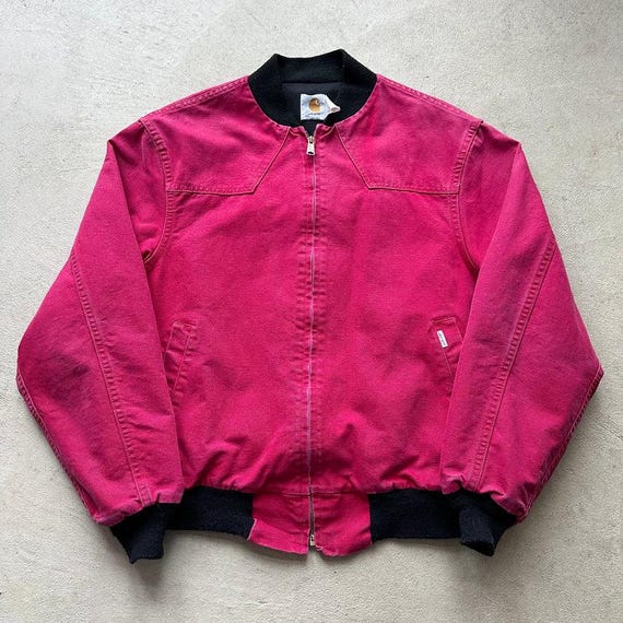 Carhartt フード付きジャケット S ピンク Carhartt Sandstone Duck Canvas J141 BCA Faded Pink Sherpa