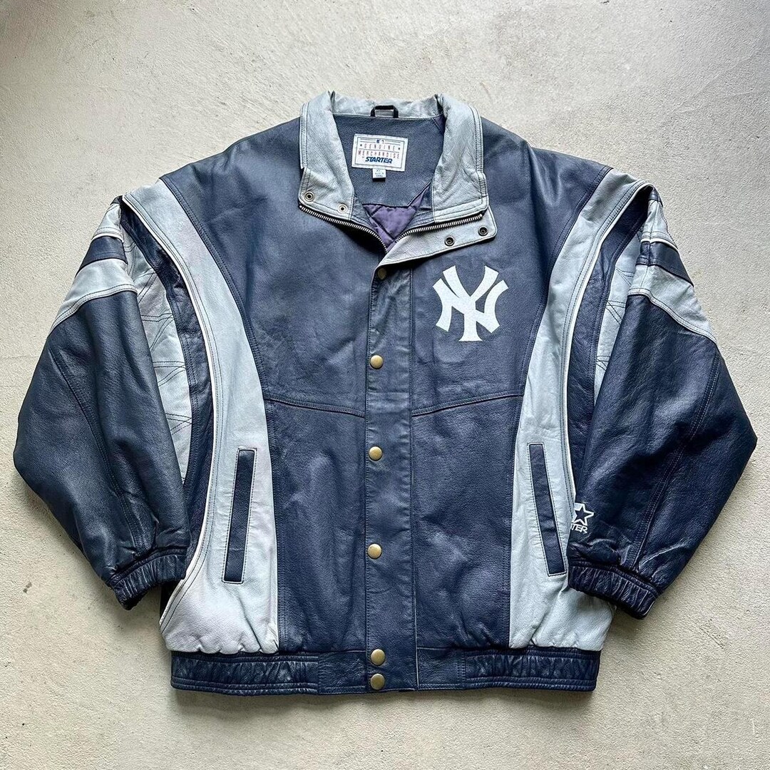 Vintage New York Yankees Starter Leather Jacket - Etsy