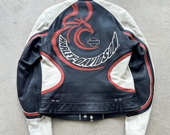 ¡EXTRAÑO! Chaqueta de moto de cuero vintage Harley Davidson