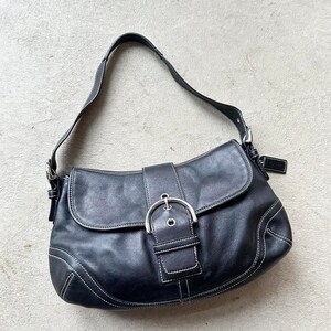 Vintage Y2K Coach Black Leather Soho Shoulder Bag