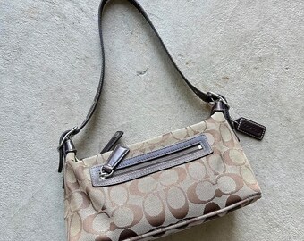 Bolso de hombro vintage Y2K Coach Tan