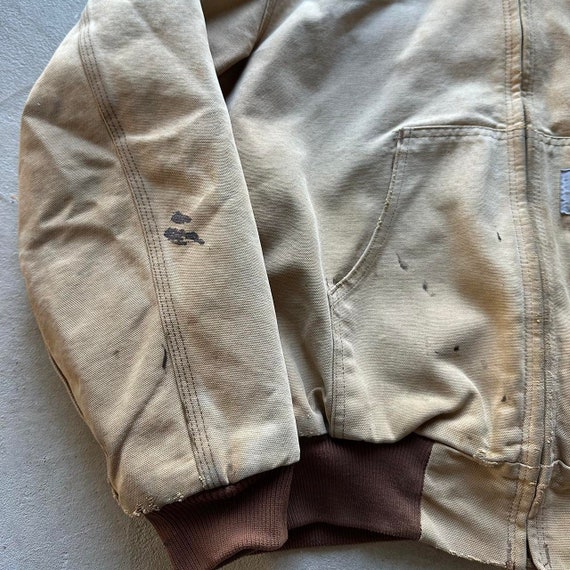 Vintage Carhartt Faded Tan Hooded Jacket - image 6