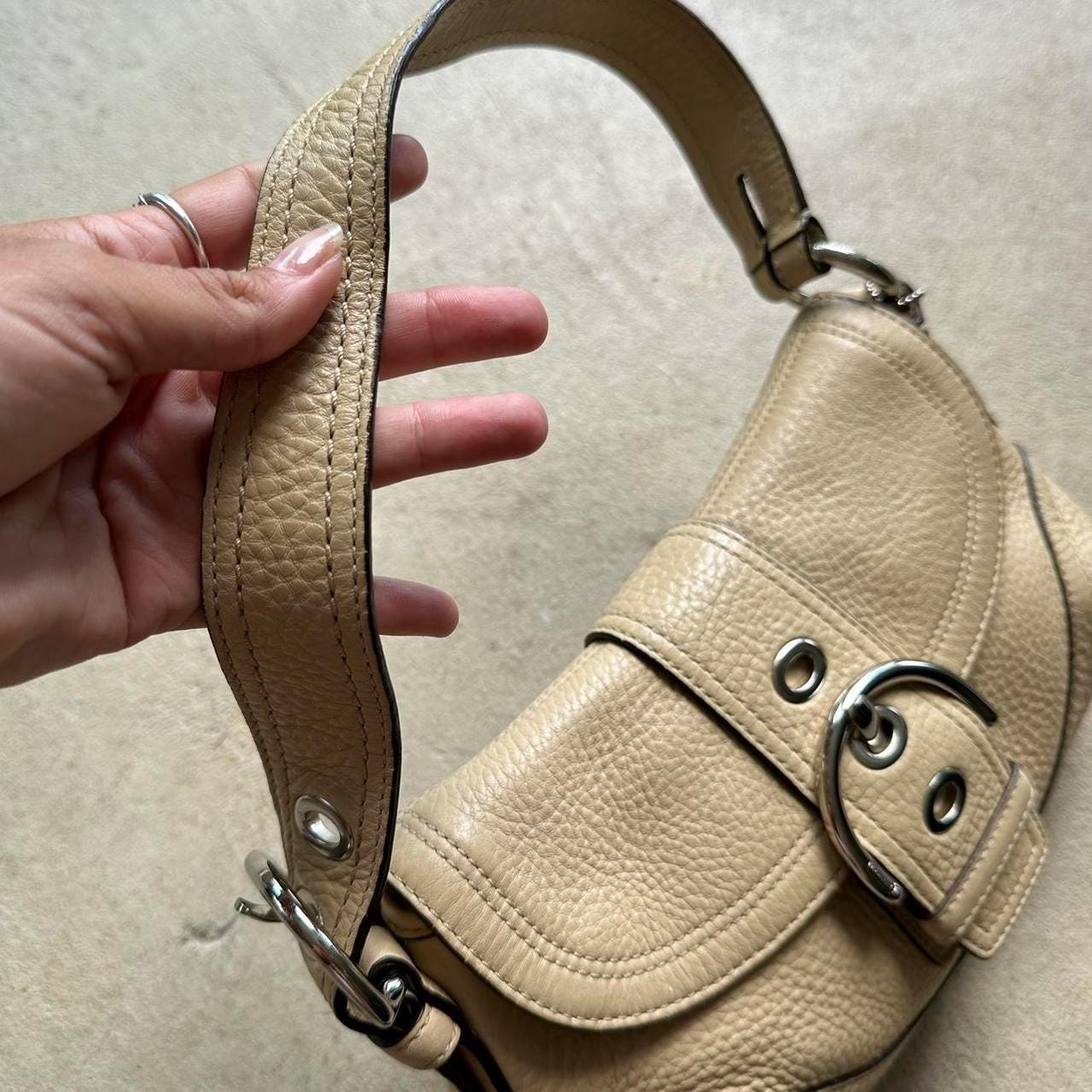 Vintage Y2K Coach Cream Mini Leather Soho Shoulder Bag - Etsy