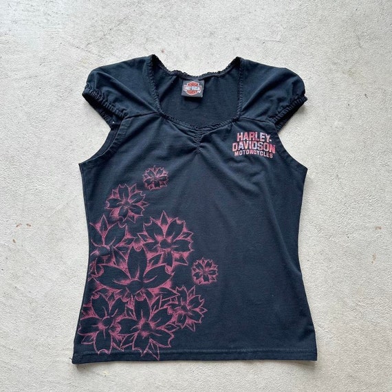 Vintage Harley Davidson pink baby tee 💞