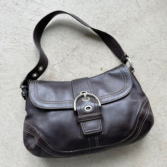 Vintage Y2K Coach Brown Leather Soho Shoulder Bag - image 1