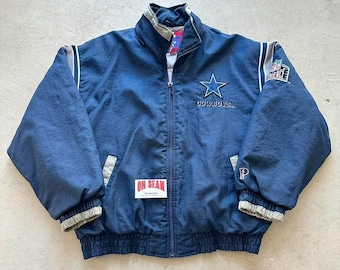 Vintage 1990s Dallas Cowboys NFL Football Genuine Leather Zip up