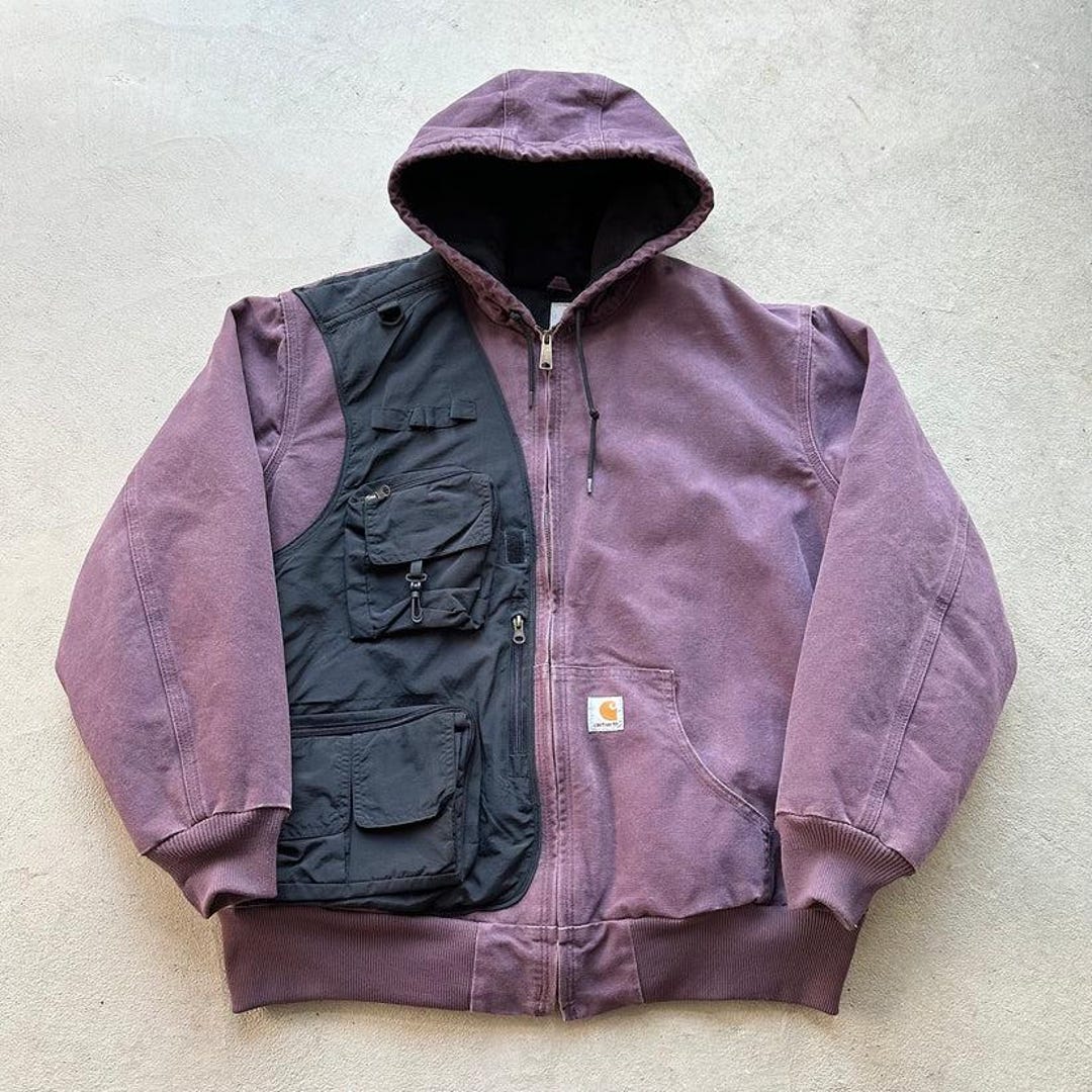 Vintage Carhartt Purple Cargo Vest Hooded Jacket - Etsy