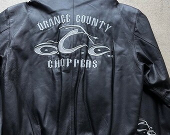 Vintage Orange County Choppers Leather Jacket - Etsy Vintage Orange County Choppers Leather Jacket - Etsy