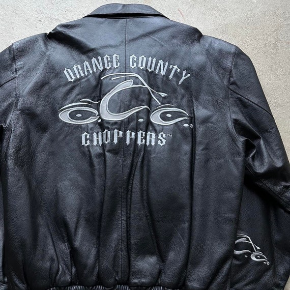 古着 バイク ジャケット orange county choppers Vintage Orange County Choppers Leather Jacket - Etsy