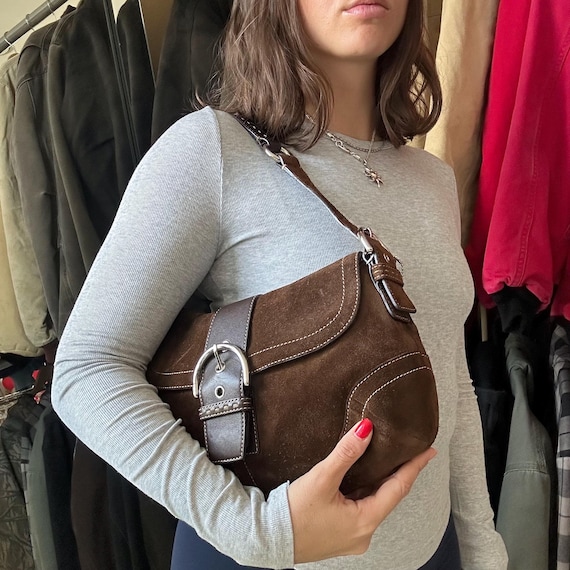 バッグ 00's coach vintage soho handbag suede RARE! Vintage Coach Brown Suede Soho Shoulder Bag - Etsy