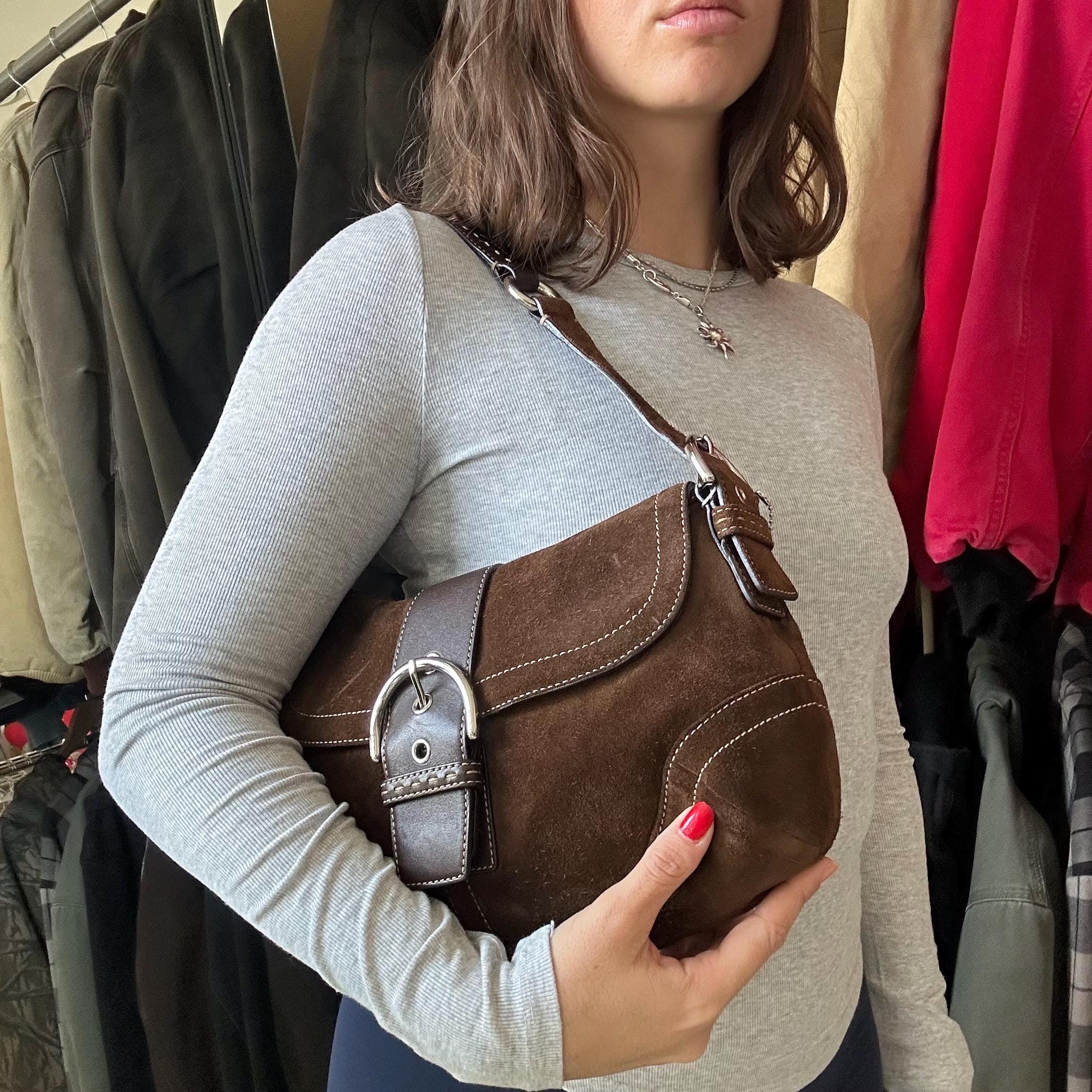 RARE! Vintage Coach Brown Suede Soho Shoulder Bag - Etsy