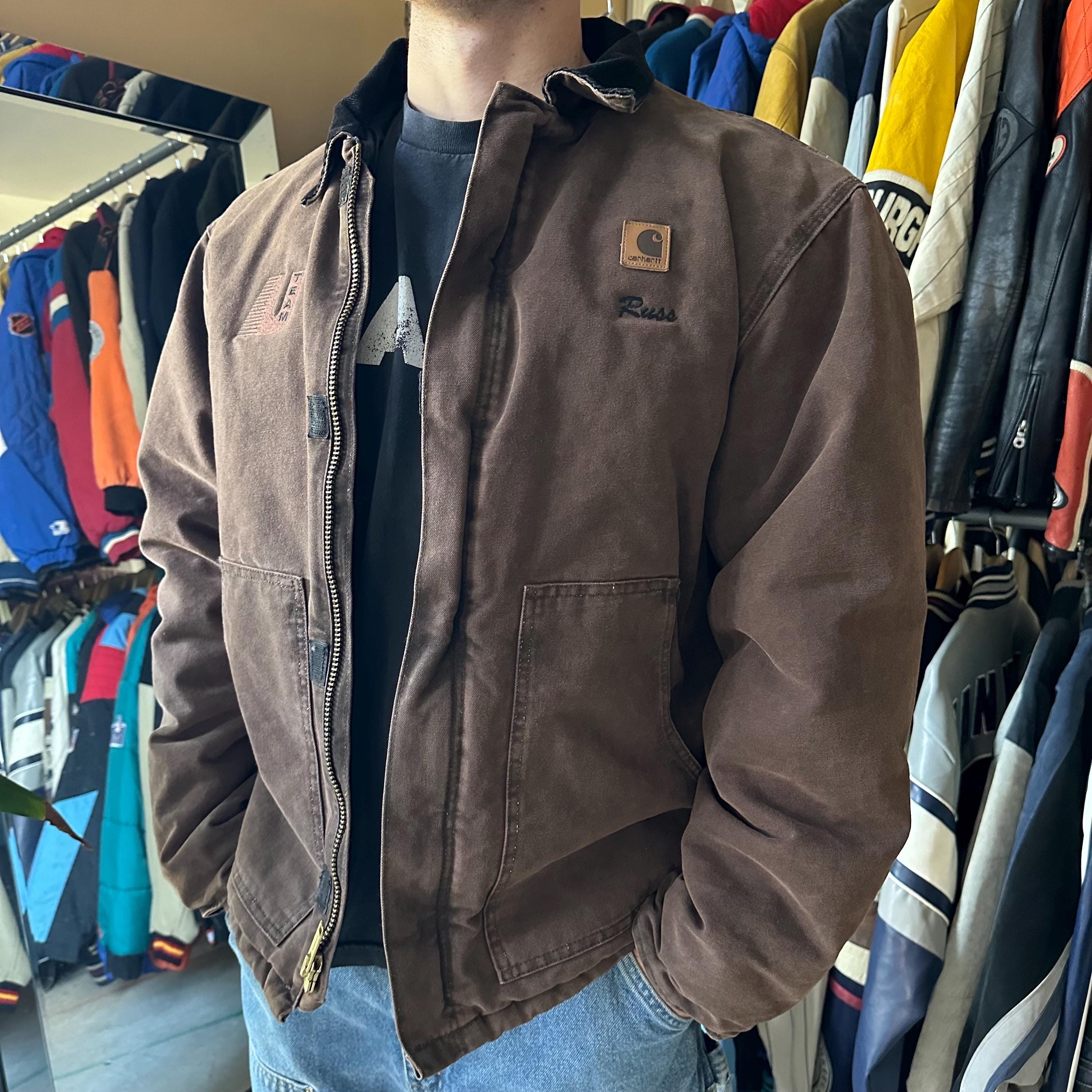 Vintage Carhartt Faded Brown Detroit Style Jacket - Etsy Vintage Carhartt Faded Brown Detroit Style Jacket - Etsy