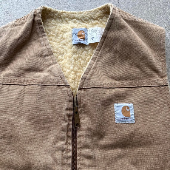 Vintage Carhartt Tan Sherpa Vest - image 5