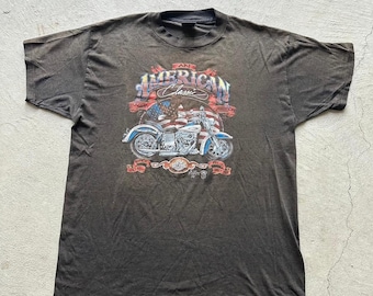 Vintage 80's Harley Davidson Brown 3D Emblem Tee