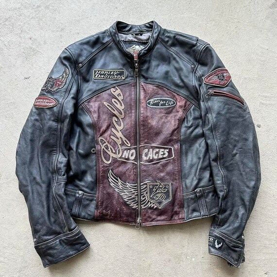 Vintage Harley Davidson Leather Biker Jacket - image 1