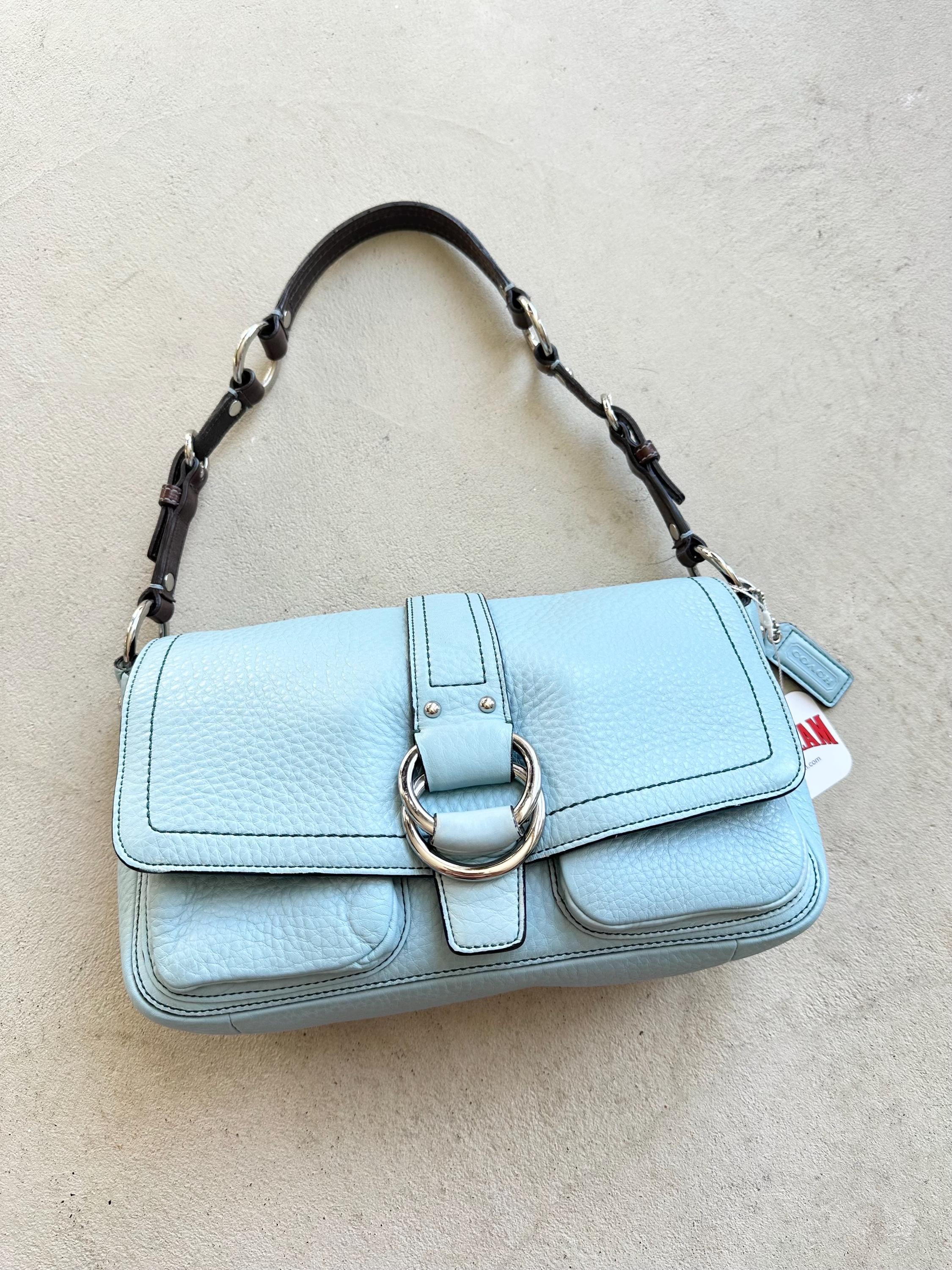 Vintage Coach Blue Flap Shoulder Bag - Etsy