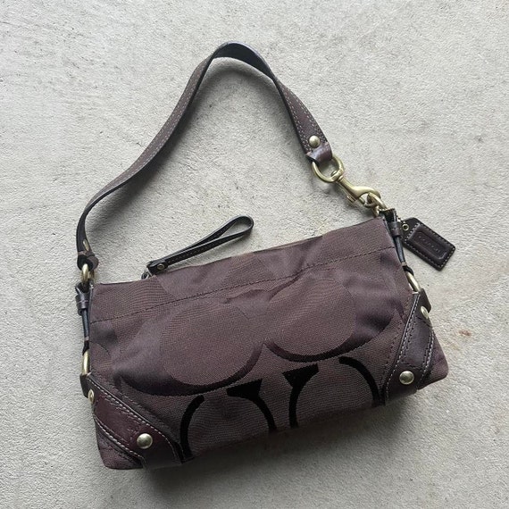 Coach Vintage Y2k Shoulder Bag Brown Signature Gem